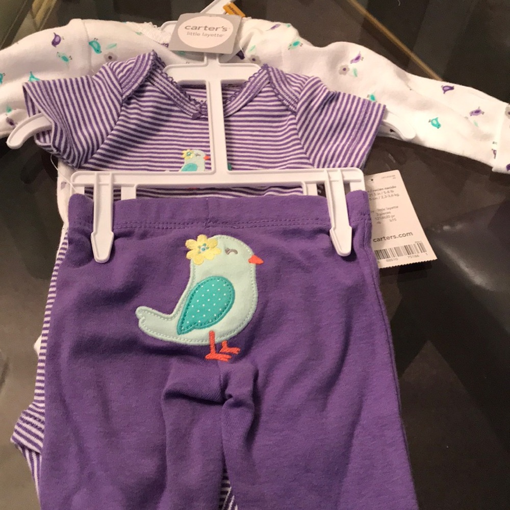 Carters three piece newborn outfit